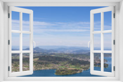 Fototapeta Naklejka Na Ścianę Okno 3D - View From Observation Tower Pyramidenkogel To Lake Woerth