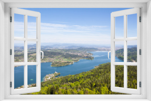 Fototapeta Naklejka Na Ścianę Okno 3D - View From Observation Tower Pyramidenkogel To Lake Woerth