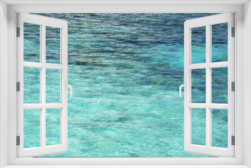 Fototapeta Naklejka Na Ścianę Okno 3D - View of beautiful blue ocean water in resort