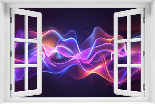 Produce a vector graphic of sound waves flowing and curving gracefully in a mesmerizing, wave-like arrangement.
