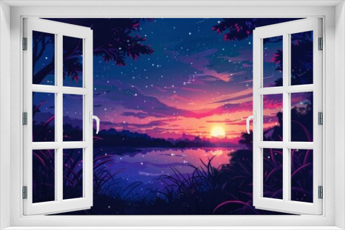 Nature Anime illustration landscape background