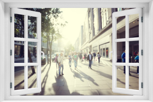 Fototapeta Naklejka Na Ścianę Okno 3D - people in bokeh, street of London