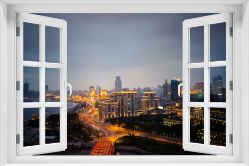 Fototapeta Naklejka Na Ścianę Okno 3D - night view at shanghai china