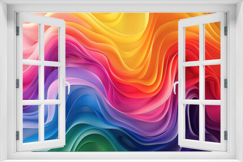 Pride month concept with Vibrant Abstract Rainbow Waves featuring flowing waves of colors representing the rainbow with dynamic movement and energy, ideal for modern designs.
