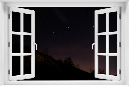 Fototapeta Naklejka Na Ścianę Okno 3D - sternenhimmel und berg