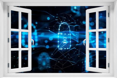 illustration abstract padlock digital security