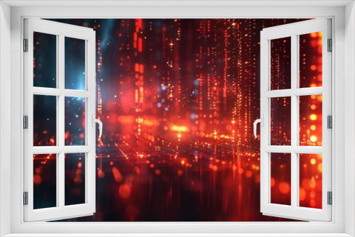 Digital encryption codes floating in a virtual space, with a hightech, blurred background, symbolizing data security