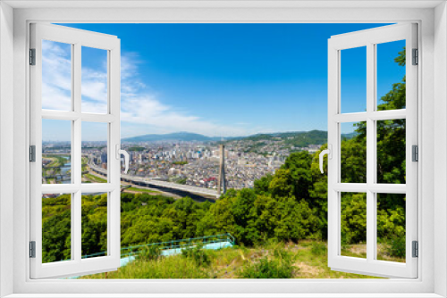 Fototapeta Naklejka Na Ścianę Okno 3D - 大阪府池田市の五月山ドライブウェイから見る都市景観