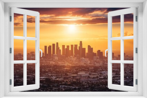 Cityscape  at sunset California United States Skylines at sunrise USA, AI generated
