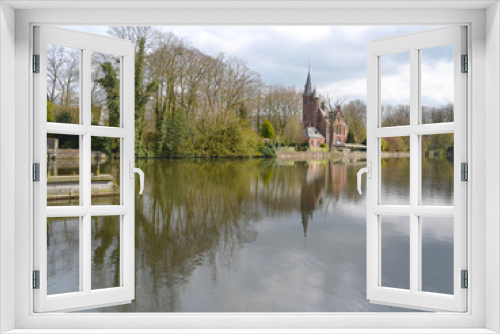 Fototapeta Naklejka Na Ścianę Okno 3D - Bruges , reflets dans le lac d'Amour  (Minwater )