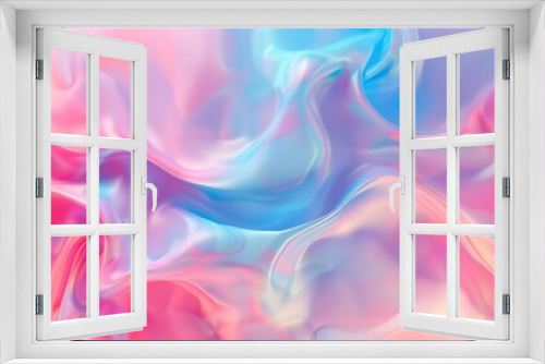 Fluid Swirls: a Vibrant 3D Rendering Wallpaper in Pastel Cold Colors