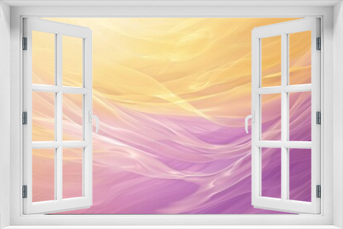 Abstract pastel background with flowing waves in yellow and purple tones for design and decoration
