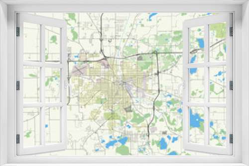 Jackson, Michigan, United States map poster art