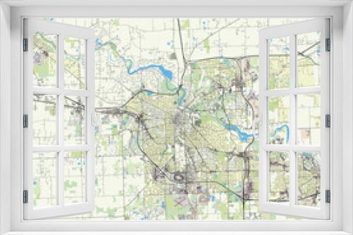 Ann Arbor, Michigan, United States map poster art