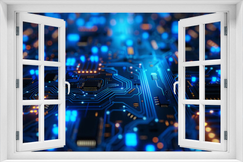 Close up of Electronic circuit board , Innovation of the future, Futuristic Concept.