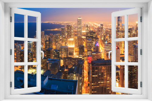 Fototapeta Naklejka Na Ścianę Okno 3D - Chicago skyline panorama aerial view