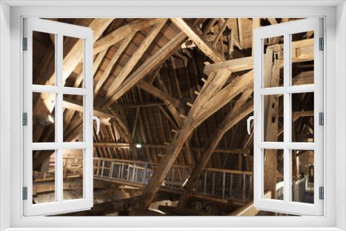 Fototapeta Naklejka Na Ścianę Okno 3D - Roof Beams On Church Ceiling