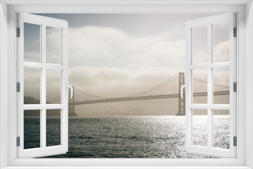 Fototapeta Naklejka Na Ścianę Okno 3D - Morning view of the San Francisco - Oakland Bay Bridge, in San F