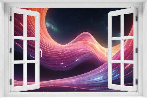 Abstract digital art wallpaper with vibrant colors and geometric shapes