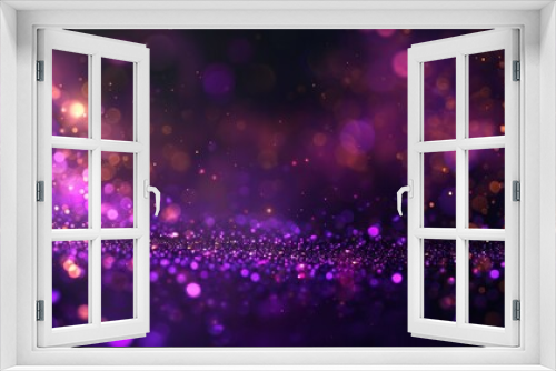 Abstract Purple Bokeh Background with Glowing Lights and Sparkles