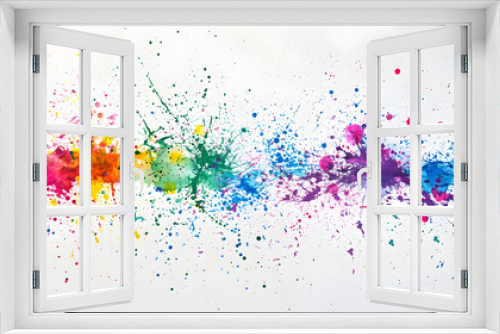 paint splatter on border, white background