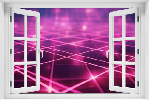 effect background with neon grids and glowing lines digital landscape with glowing pink lines forming a grid.