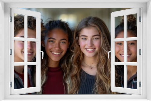 Group of happy Asian students students of many nationalities African American students latin student