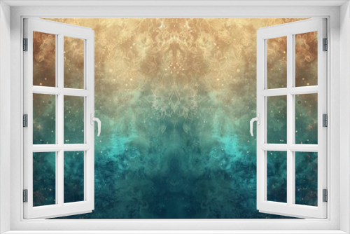 Sophisticated backdrop copper to teal gradient intricate lace-like patterns backdrop