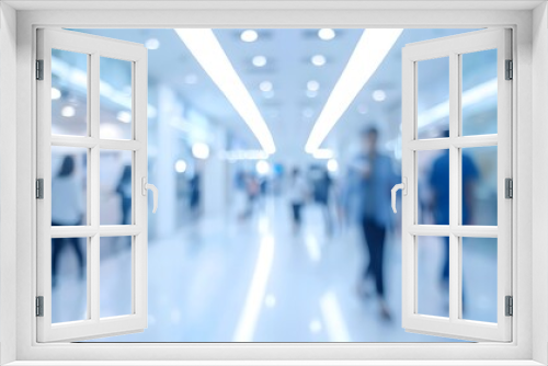 blurred image of doctor and patient people rush walking on hospital