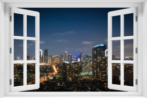 Fototapeta Naklejka Na Ścianę Okno 3D - Bangkok city at night