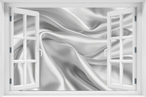 Smooth, blurred satin background with white and gray tones, creating a natural and sophisticated fabric texture