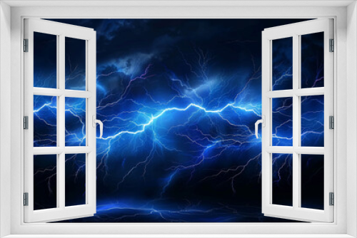 Movie poster backdrop featuring intense blue lightning on a dark base.