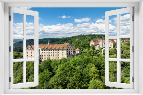 Fototapeta Naklejka Na Ścianę Okno 3D - Luftbild vom Schloss Heiligenberg, eine Schlossanlage im Renaissance-Stil