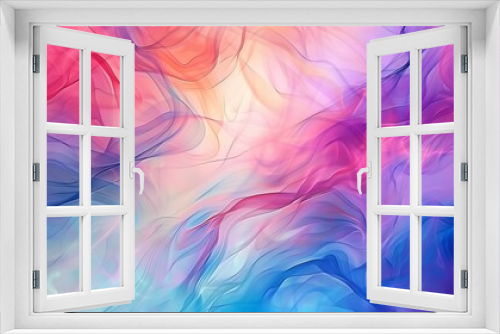 Vibrant abstract waves of blue, pink, and purple hues blend harmoniously in a flowing background design. 