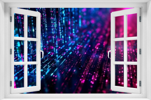 A vibrant, futuristic digital background with blue and pink lights and lines, perfect for technology and cyber themes.
