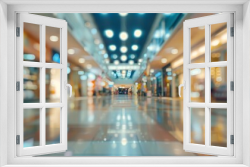 Busy Shopping Mall Corridor Interior Generative AI