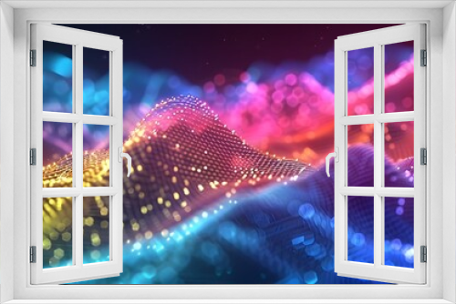 Captivating 3D Electromagnetic Spectrum Art Vibrant Digital Visualization of Energy Waves and Data