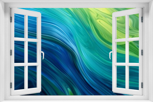 Swirling Colors of Blue and Green in a Vibrant Abstract Background Artwork