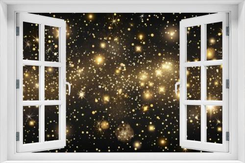 Stunning cosmic view of countless glittering gold stars scattered across the night sky, creating a mesmerizing and magical celestial display.