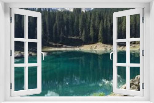 Fototapeta Naklejka Na Ścianę Okno 3D - lago di carezza