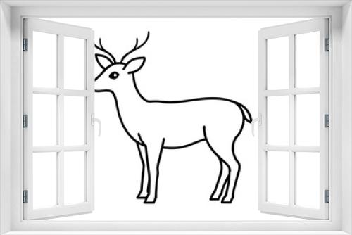 Fototapeta Naklejka Na Ścianę Okno 3D - line art of a deer vector illustration