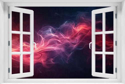 A red and purple smokey background with a red and orange flame