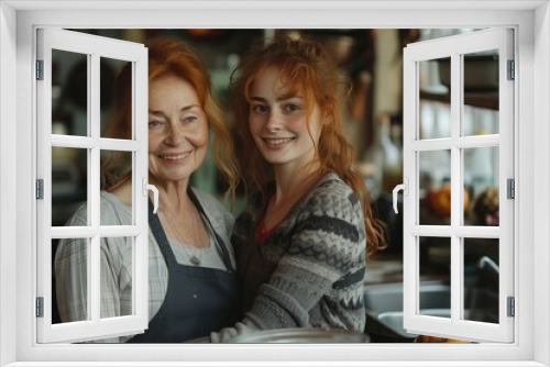 Portrait of grandmother with her granddaughter . Different generations spend time together. real values, family traditions.