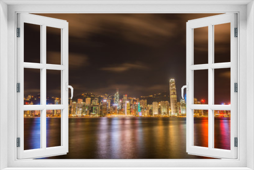 Fototapeta Naklejka Na Ścianę Okno 3D - View of Hong Kong during sunset hours
