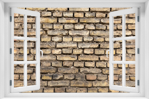 Fototapeta Naklejka Na Ścianę Okno 3D - pattern of old grungy dirty brick wall