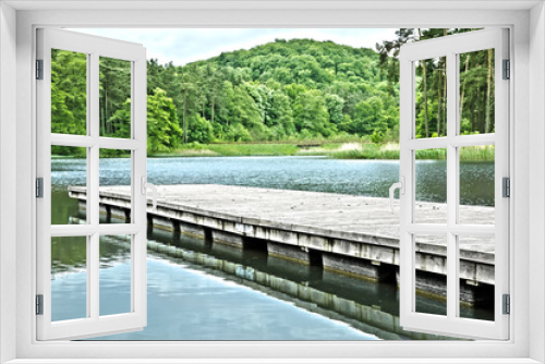 Fototapeta Naklejka Na Ścianę Okno 3D - lake and pier 