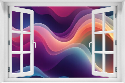 Create an abstract vector background with smooth, flowing color waves that blend seamlessly into each other, resembling a dynamic, fluid smoke pattern.