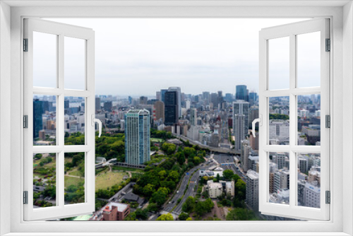 Fototapeta Naklejka Na Ścianę Okno 3D - 展望台から望む高層ビル群
