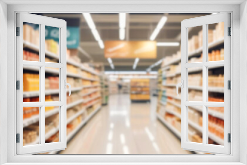 Blur supermarket, retail store, shop, modern shopping mall interior background