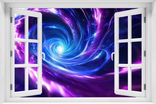 Glowing neon swirls in cosmic ultraviolet hues. Mystical and futuristic background